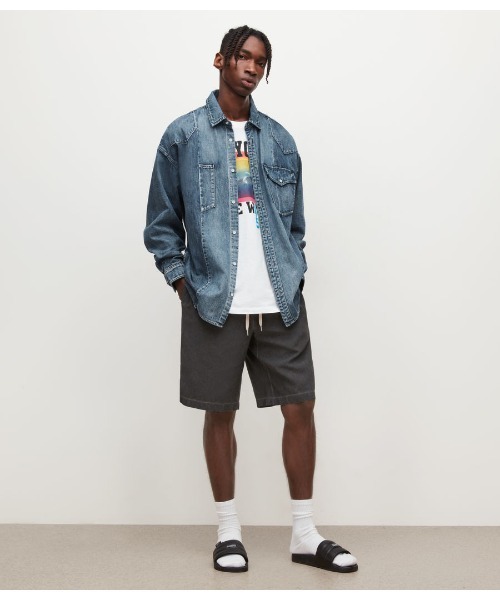 ALLSAINTS（オールセインツ）の「LATE DENIM PATCHWORK SHIRT | LATE デニム パッチワーク シャツ（シャツ/ブラウス・メンズ・インディゴブルー・S/XS/M）」の4枚目の写真