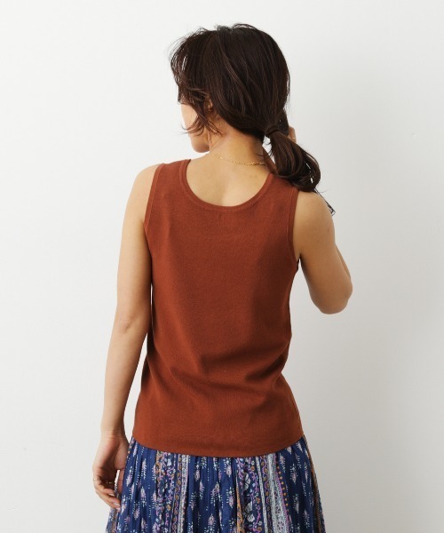 RODEO CROWNS WIDE BOWL（ロデオクラウンズワイドボウル）の「ニットノースリーブトップス（タンクトップ・レディース・ブラウン/ブラック/アイボリー・FREE）」の6枚目の写真
