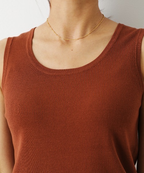 RODEO CROWNS WIDE BOWL（ロデオクラウンズワイドボウル）の「ニットノースリーブトップス（タンクトップ・レディース・ブラウン/ブラック/アイボリー・FREE）」の10枚目の写真