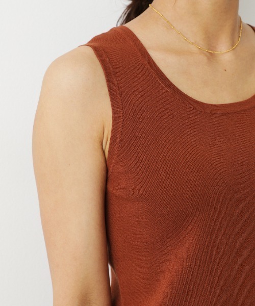 RODEO CROWNS WIDE BOWL（ロデオクラウンズワイドボウル）の「ニットノースリーブトップス（タンクトップ・レディース・ブラウン/ブラック/アイボリー・FREE）」の9枚目の写真