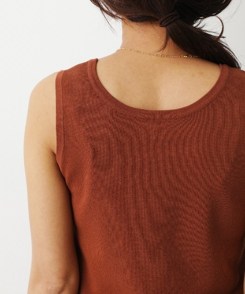 RODEO CROWNS WIDE BOWL（ロデオクラウンズワイドボウル）の「ニットノースリーブトップス（タンクトップ・レディース・ブラウン/ブラック/アイボリー・FREE）」の8枚目の写真