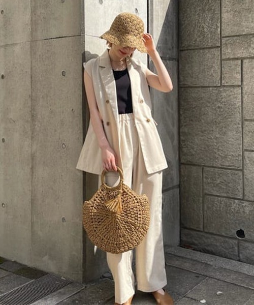 RODEO CROWNS WIDE BOWL（ロデオクラウンズワイドボウル）の「ニットノースリーブトップス（タンクトップ・レディース・ブラウン/ブラック/アイボリー・FREE）」の20枚目の写真