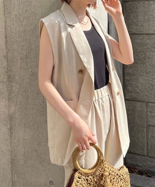 RODEO CROWNS WIDE BOWL（ロデオクラウンズワイドボウル）の「ニットノースリーブトップス（タンクトップ・レディース・ブラウン/ブラック/アイボリー・FREE）」の19枚目の写真