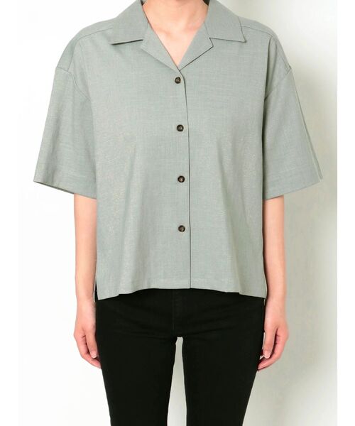 MURUA（ムルーア）の「リラックスリネンライクシャツ【セットアップ着用可能】（シャツ/ブラウス・レディース・ベージュ/ブラウン/ブルー・FREE）」の13枚目の写真