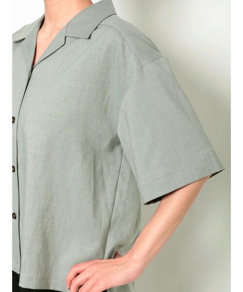 MURUA（ムルーア）の「リラックスリネンライクシャツ【セットアップ着用可能】（シャツ/ブラウス・レディース・ベージュ/ブラウン/ブルー・FREE）」の9枚目の写真