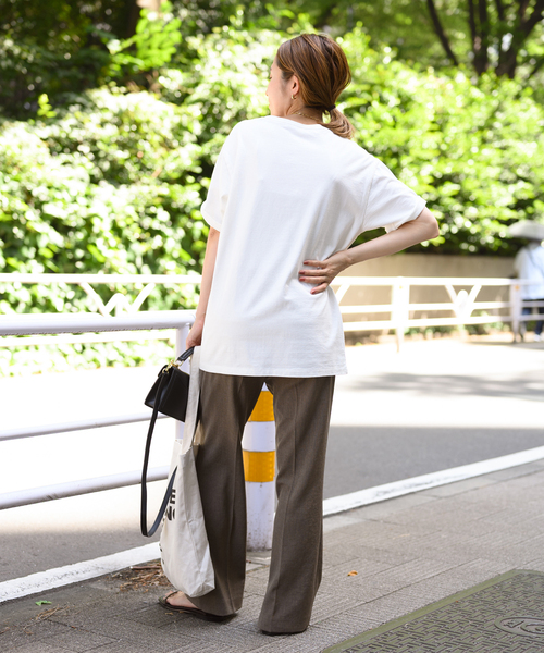 FRAMeWORK(フレームワーク)の「反毛天竺シンプルTシャツ(Tシャツ/カットソー・レディース・ホワイト/ブラック・FREE)」の7枚目の写真