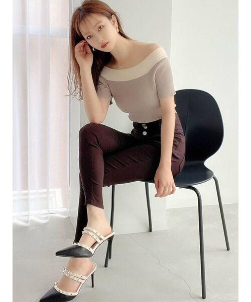 RESEXXY（リゼクシー）の「シャーリングスキニーパンツ（その他パンツ・レディース・ブラック/マスタード/ブラウン・FREE）」の5枚目の写真