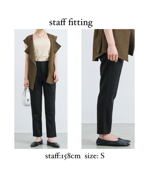 NEUNA（ヌナ）の「【セットアップ対応】【脚長細見え】ハイウエストテーパードスラックスパンツ（スラックス・レディース・アイボリー/ブラック/ブラウン・MEDIUM/LARGE/SMALL）」の13枚目の写真