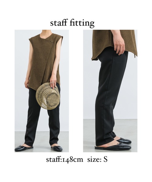 NEUNA（ヌナ）の「【セットアップ対応】【脚長細見え】ハイウエストテーパードスラックスパンツ（スラックス・レディース・アイボリー/ブラック/ブラウン・MEDIUM/LARGE/SMALL）」の12枚目の写真