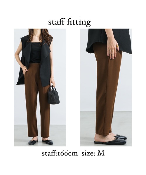 NEUNA（ヌナ）の「【セットアップ対応】【脚長細見え】ハイウエストテーパードスラックスパンツ（スラックス・レディース・アイボリー/ブラック/ブラウン・MEDIUM/LARGE/SMALL）」の15枚目の写真