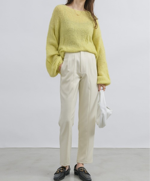 NEUNA（ヌナ）の「【セットアップ対応】【脚長細見え】ハイウエストテーパードスラックスパンツ（スラックス・レディース・アイボリー/ブラック/ブラウン・MEDIUM/LARGE/SMALL）」の19枚目の写真