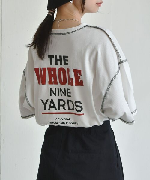 RETRO GIRL（レトロガール）の「配色ステッチBIGTee（Tシャツ/カットソー・レディース・ライトグリーン/ホワイト/ダークグレー・FREE）」の2枚目の写真