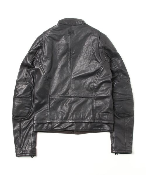 G-STAR（ジースター）の「RIDER LEATHER JACKET/ライダース（ライダースジャケット・メンズ・ダークブラック・SMALL/MEDIUM/LARGE/X-SMALL）」の3枚目の写真