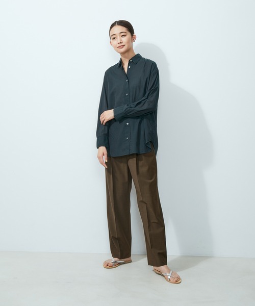 SALON adam et rope'（サロン アダム エ ロペ）の「【サステナブル】【洗える・防シワ・消臭】GREEN WOOL イージースラックス（スラックス・レディース・ブラウン/ブラック/ライトグレー・S/M）」の15枚目の写真