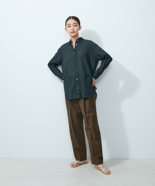 SALON adam et rope'（サロン アダム エ ロペ）の「【サステナブル】【洗える・防シワ・消臭】GREEN WOOL イージースラックス（スラックス・レディース・ブラウン/ブラック/ライトグレー・S/M）」の14枚目の写真