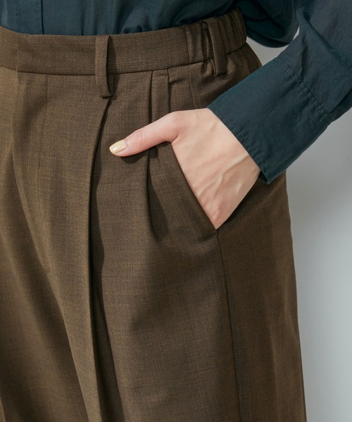 SALON adam et rope'（サロン アダム エ ロペ）の「【サステナブル】【洗える・防シワ・消臭】GREEN WOOL イージースラックス（スラックス・レディース・ブラウン/ブラック/ライトグレー・S/M）」の16枚目の写真