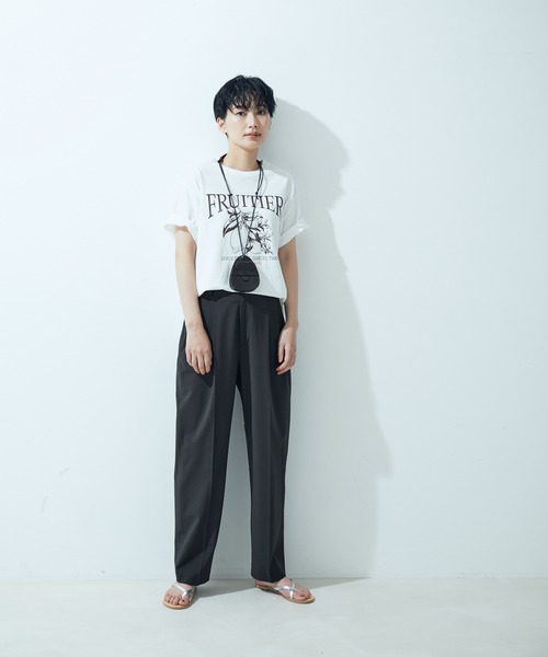 SALON adam et rope'（サロン アダム エ ロペ）の「【サステナブル】【洗える・防シワ・消臭】GREEN WOOL イージースラックス（スラックス・レディース・ブラウン/ブラック/ライトグレー・S/M）」の21枚目の写真