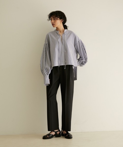 SALON adam et rope'（サロン アダム エ ロペ）の「【サステナブル】【洗える・防シワ・消臭】GREEN WOOL イージースラックス（スラックス・レディース・ブラウン/ブラック/ライトグレー・S/M）」の22枚目の写真