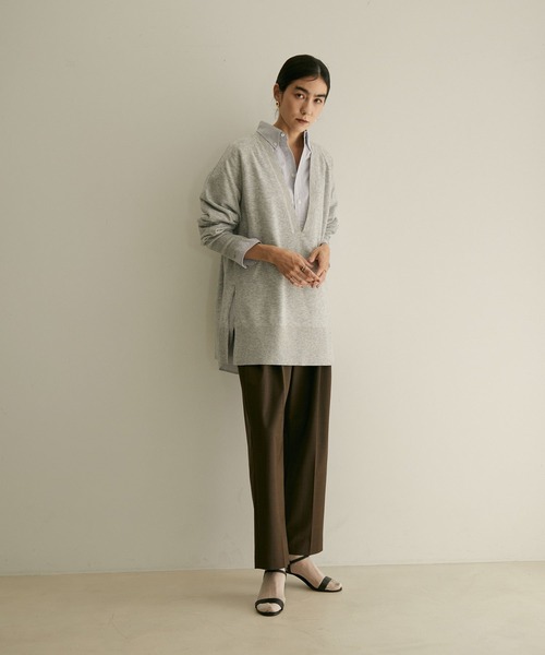 SALON adam et rope'（サロン アダム エ ロペ）の「【サステナブル】【洗える・防シワ・消臭】GREEN WOOL イージースラックス（スラックス・レディース・ブラウン/ブラック/ライトグレー・S/M）」の7枚目の写真