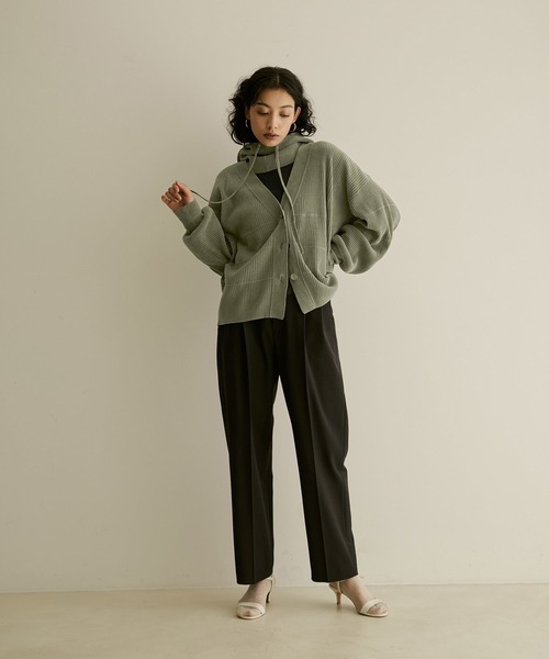 SALON adam et rope'（サロン アダム エ ロペ）の「【サステナブル】【洗える・防シワ・消臭】GREEN WOOL イージースラックス（スラックス・レディース・ブラウン/ブラック/ライトグレー・S/M）」の8枚目の写真