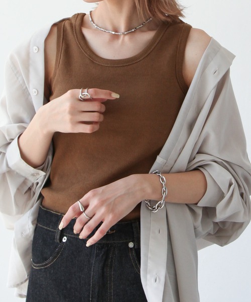 Chillfar（チルファー）の「アメリカンスリーブタンクトップ（タンクトップ・レディース・ホワイト/ブラック/ベージュ/ブラウン/オレンジ/グリーン・FREE）」の3枚目の写真