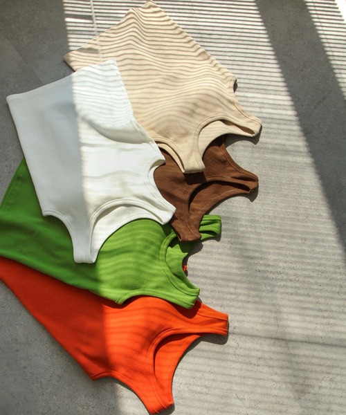 Chillfar（チルファー）の「アメリカンスリーブタンクトップ（タンクトップ・レディース・ホワイト/ブラック/ベージュ/ブラウン/オレンジ/グリーン・FREE）」の2枚目の写真