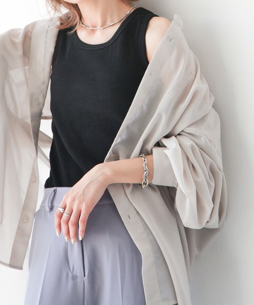 Chillfar（チルファー）の「アメリカンスリーブタンクトップ（タンクトップ・レディース・ホワイト/ブラック/ベージュ/ブラウン/オレンジ/グリーン・FREE）」の12枚目の写真