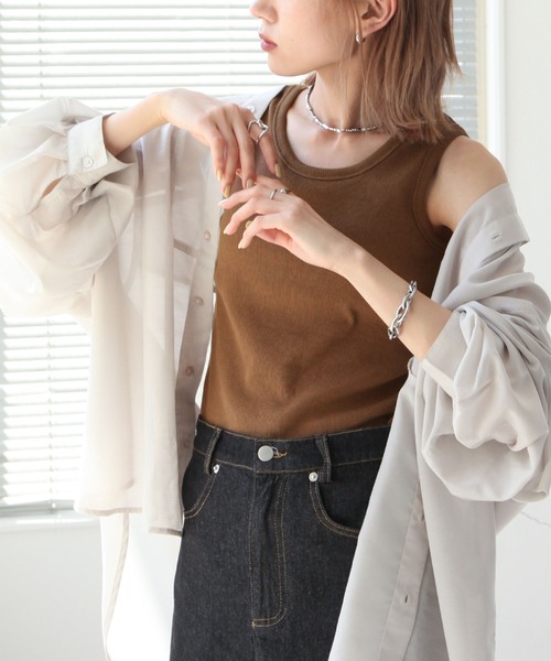 Chillfar（チルファー）の「アメリカンスリーブタンクトップ（タンクトップ・レディース・ホワイト/ブラック/ベージュ/ブラウン/オレンジ/グリーン・FREE）」の18枚目の写真