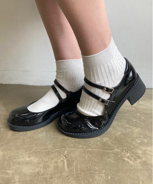 Crea titty&Co. PETIT（クレアティティーアンドコープチ）の「【Crea titty&Co. PETIT】ダブルストラップローファー（ローファー・レディース・ブラック・SMALL/MEDIUM）」の2枚目の写真