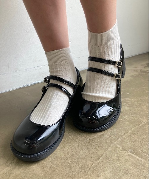 Crea titty&Co. PETIT（クレアティティーアンドコープチ）の「【Crea titty&Co. PETIT】ダブルストラップローファー（ローファー・レディース・ブラック・SMALL/MEDIUM）」の3枚目の写真