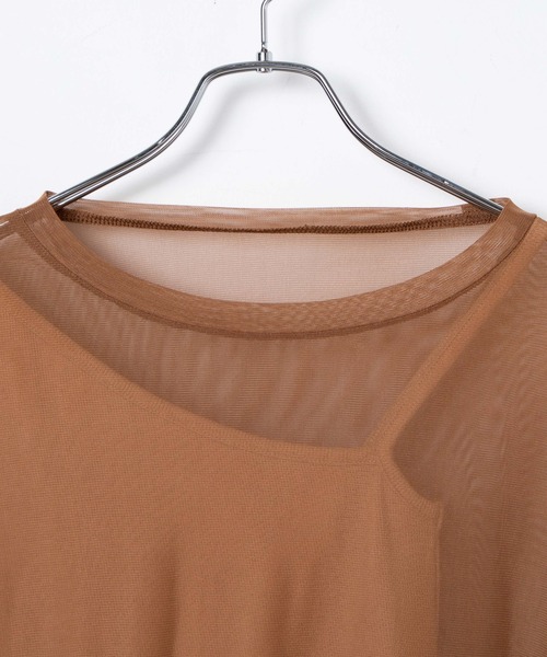WEGO（ウィゴー）の「WEGO/スーパーショートメッシュセットT（Tシャツ/カットソー・レディース・ブラウン/ブラック・FREE）」の16枚目の写真