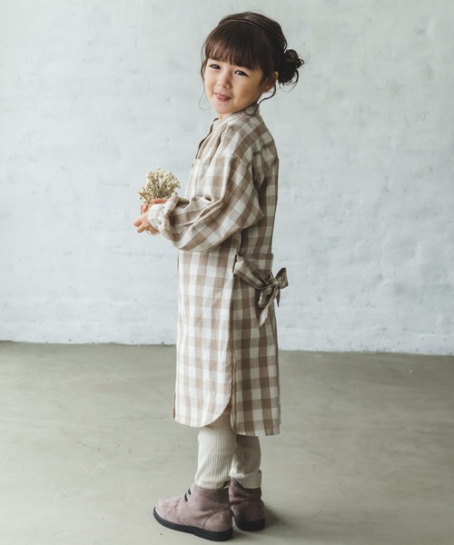 pairmanon（ペアマノン）の「ウエストベルト付きシャツワンピース（シャツワンピース・キッズ・ブラウン系その他/グレー系その他5/ベージュ系その他・140/130/100/90/150/120/110）」の9枚目の写真