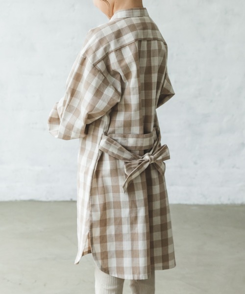 pairmanon（ペアマノン）の「ウエストベルト付きシャツワンピース（シャツワンピース・キッズ・ブラウン系その他/グレー系その他5/ベージュ系その他・140/130/100/90/150/120/110）」の8枚目の写真