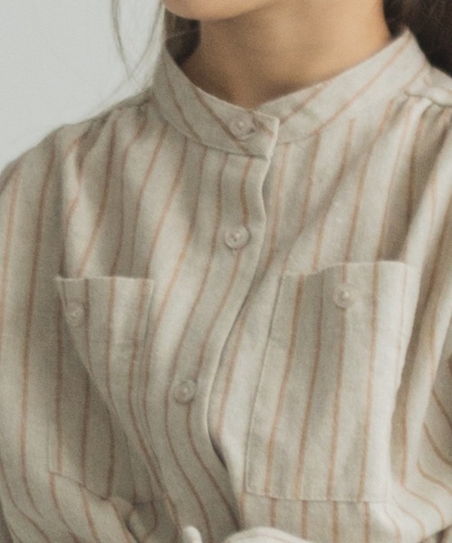 pairmanon（ペアマノン）の「ウエストベルト付きシャツワンピース（シャツワンピース・キッズ・ブラウン系その他/グレー系その他5/ベージュ系その他・140/130/100/90/150/120/110）」の12枚目の写真