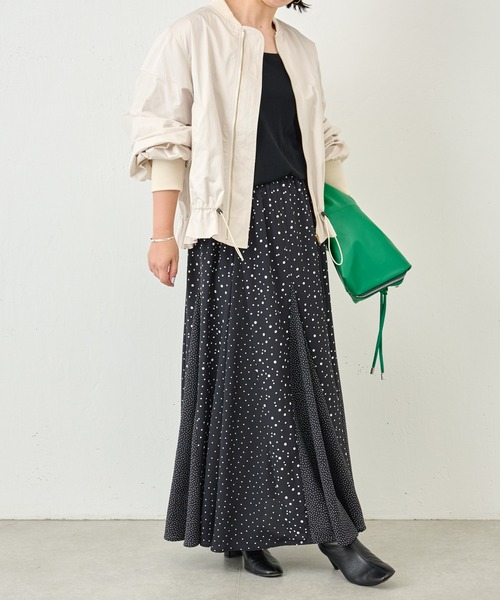 ビアズリー ドットフレアスカート BEARDSLEY ドット柄 フレアロング