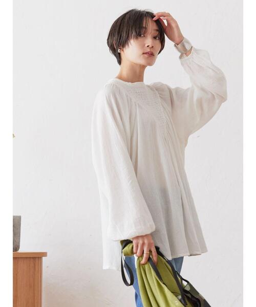 AMERICAN HOLIC（アメリカンホリック）の「楊柳ドビー刺繍ブラウス（シャツ/ブラウス・レディース・ブラック/オフホワイト・FREE）」の11枚目の写真