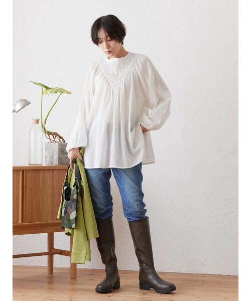 AMERICAN HOLIC（アメリカンホリック）の「楊柳ドビー刺繍ブラウス（シャツ/ブラウス・レディース・ブラック/オフホワイト・FREE）」の19枚目の写真
