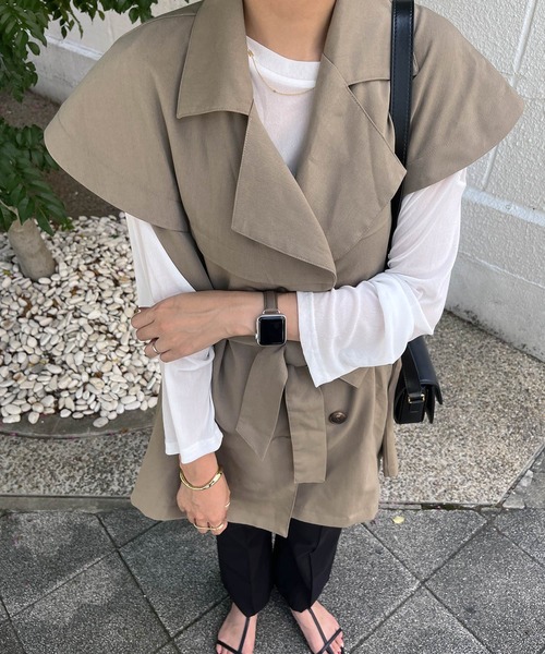 KOBE LETTUCE（コウベレタス）の「シアーカットソートップス（Tシャツ/カットソー・レディース・オフホワイト/ブラック/ベージュ・FREE）」の5枚目の写真