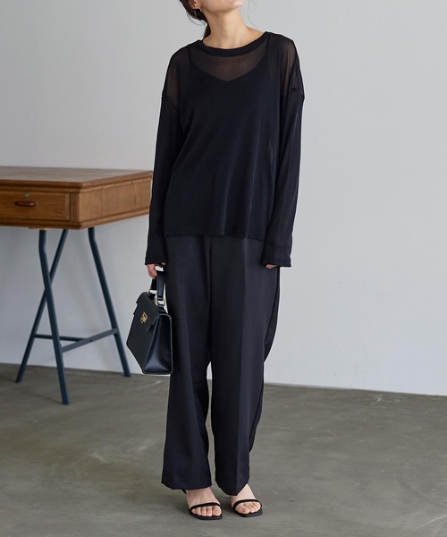 KOBE LETTUCE（コウベレタス）の「シアーカットソートップス（Tシャツ/カットソー・レディース・オフホワイト/ブラック/ベージュ・FREE）」の11枚目の写真