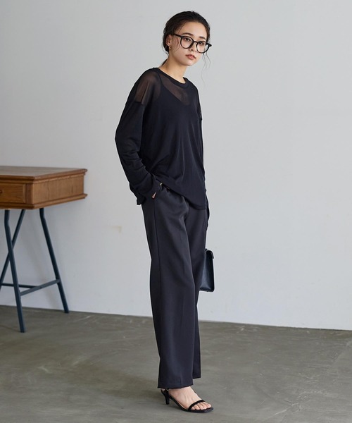 KOBE LETTUCE（コウベレタス）の「シアーカットソートップス（Tシャツ/カットソー・レディース・オフホワイト/ブラック/ベージュ・FREE）」の12枚目の写真