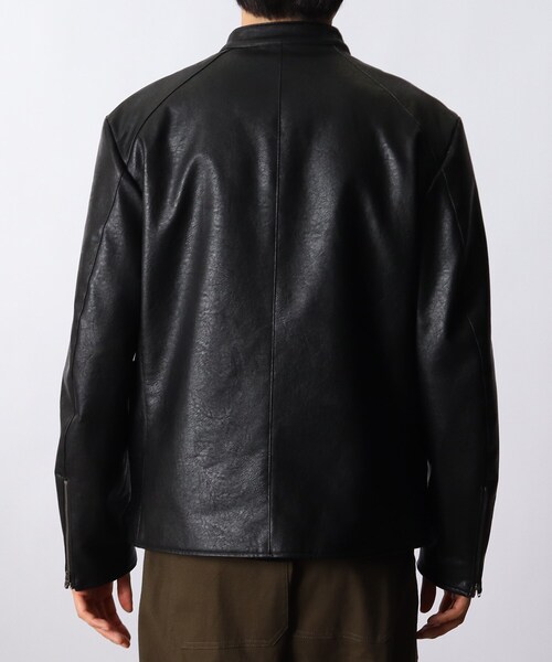 THE SHOP TK （ザ ショップ ティーケー ）の「◆フェイクレザーシングルライダース（ブルゾン・メンズ・ブラック/ダークブラウン・02/04/03/01/05）」の6枚目の写真