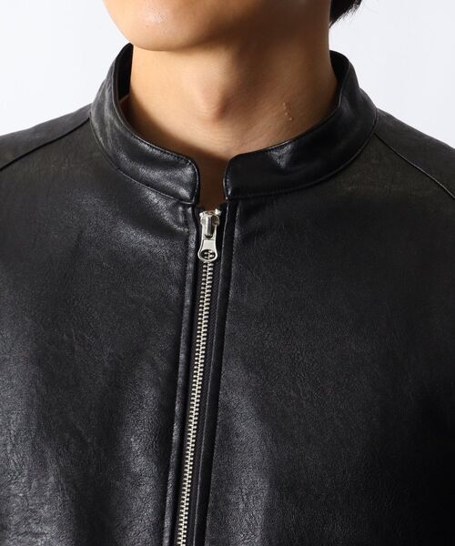 THE SHOP TK （ザ ショップ ティーケー ）の「◆フェイクレザーシングルライダース（ブルゾン・メンズ・ブラック/ダークブラウン・02/04/03/01/05）」の7枚目の写真