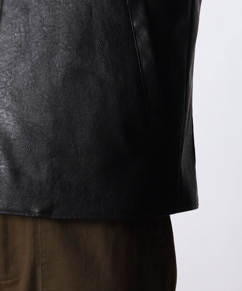 THE SHOP TK （ザ ショップ ティーケー ）の「◆フェイクレザーシングルライダース（ブルゾン・メンズ・ブラック/ダークブラウン・02/04/03/01/05）」の9枚目の写真