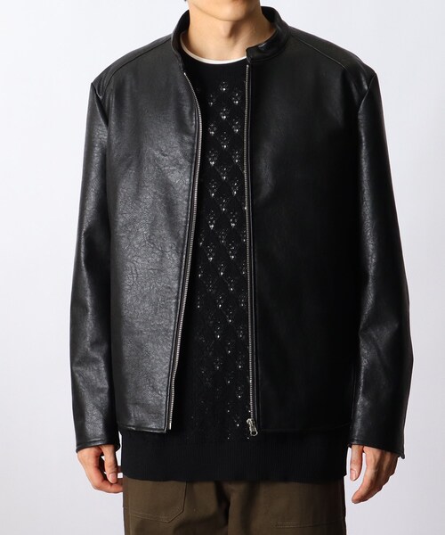 THE SHOP TK （ザ ショップ ティーケー ）の「◆フェイクレザーシングルライダース（ブルゾン・メンズ・ブラック/ダークブラウン・02/04/03/01/05）」の14枚目の写真