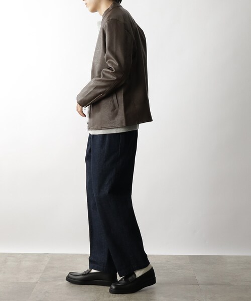 THE SHOP TK （ザ ショップ ティーケー ）の「◆フェイクレザーシングルライダース（ブルゾン・メンズ・ブラック/ダークブラウン・02/04/03/01/05）」の18枚目の写真