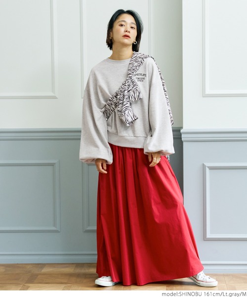 coca（coca）（コカ）の「ワンポイント刺繍裏毛スウェット（スウェット・レディース・ブラック/ライトグレー・M/L）」の11枚目の写真