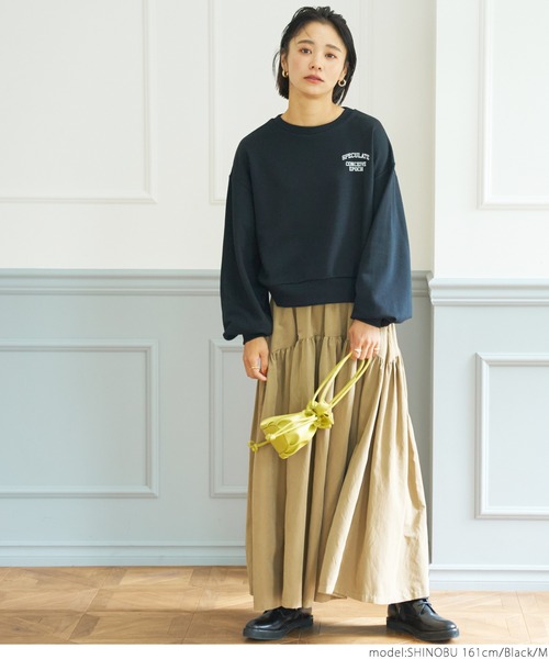 coca（coca）（コカ）の「ワンポイント刺繍裏毛スウェット（スウェット・レディース・ブラック/ライトグレー・M/L）」の3枚目の写真