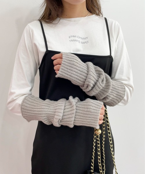 EPIMI E'PIMMY（エピミエピミー）の「バリエリブアームウォーマー（アームカバー・レディース・ベージュ/グリーン系その他/オレンジ/ピンク/オフホワイト/グレー/ブラック・MEDIUM）」の4枚目の写真