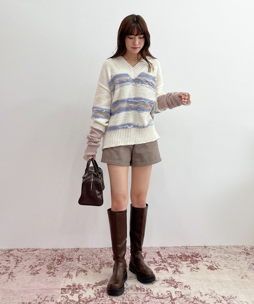 EPIMI E'PIMMY（エピミエピミー）の「バリエリブアームウォーマー（アームカバー・レディース・ベージュ/グリーン系その他/オレンジ/ピンク/オフホワイト/グレー/ブラック・MEDIUM）」の9枚目の写真