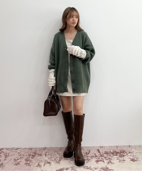 EPIMI E'PIMMY（エピミエピミー）の「バリエリブアームウォーマー（アームカバー・レディース・ベージュ/グリーン系その他/オレンジ/ピンク/オフホワイト/グレー/ブラック・MEDIUM）」の8枚目の写真